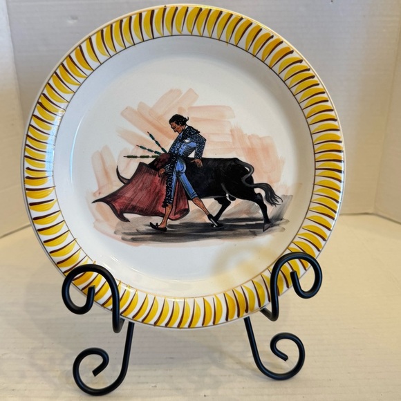 LOFISA Guadalajara Bullfighter Set of 6 Plates Matador Rare Vintage Mexico - Picture 12 of 16